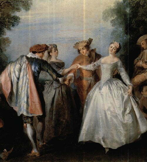 3.Nicolas Lancret  - Dance before a Fountain - detaille