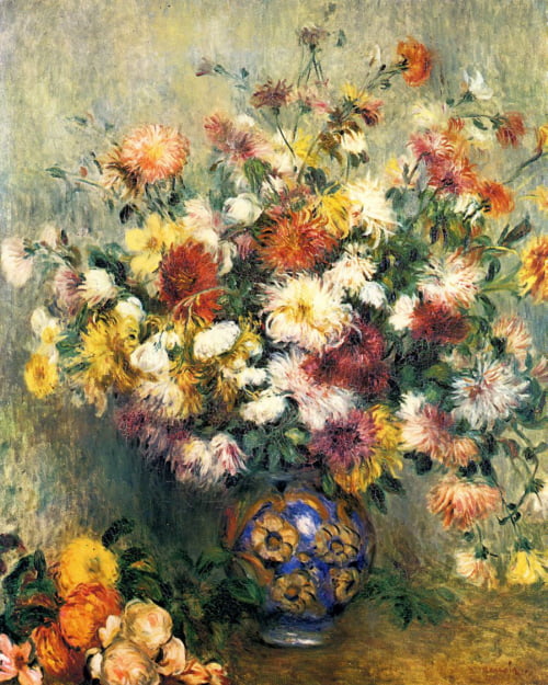 2.Auguste Renoir - vase-of-chrysanthemums-1882