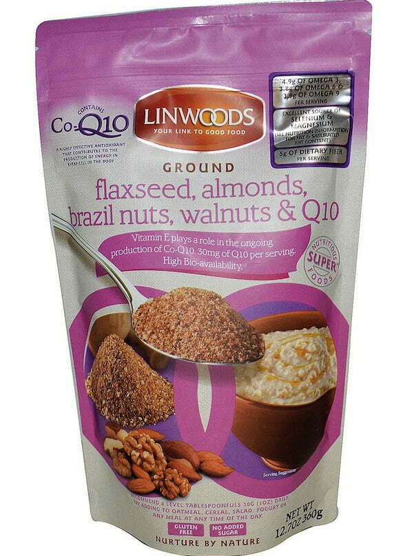 Flaxseed almonds Brazil, nuts and walnuts and co-enzyme Q10