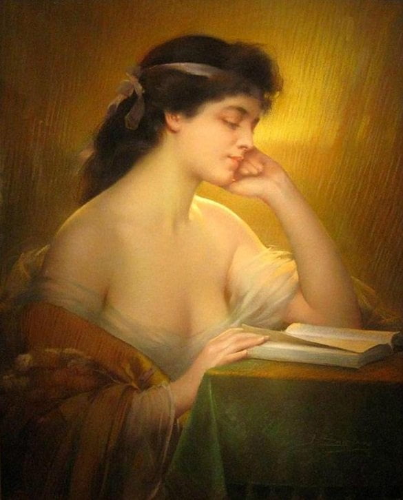 Oil-font-b-painting-b-font-beautiful-young-font-b-woman-b-font-font-b-reading