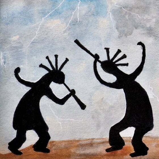 Kokopelli Rain Dance by Carla Mora