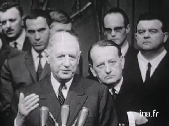 Andre Malraux şi Charles de Gaulle la inaugurarea casei de Cultură de Bourges 