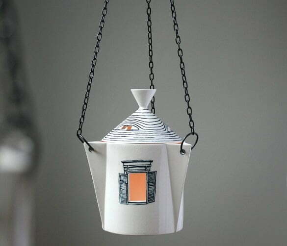 Ceramic Sparrow - casuta ceramica cu lumanare