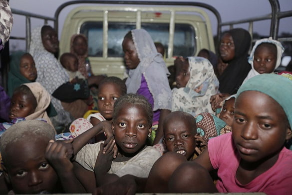 The first group of girls and women rescued from Boko Haram in May. Photo Associated Press