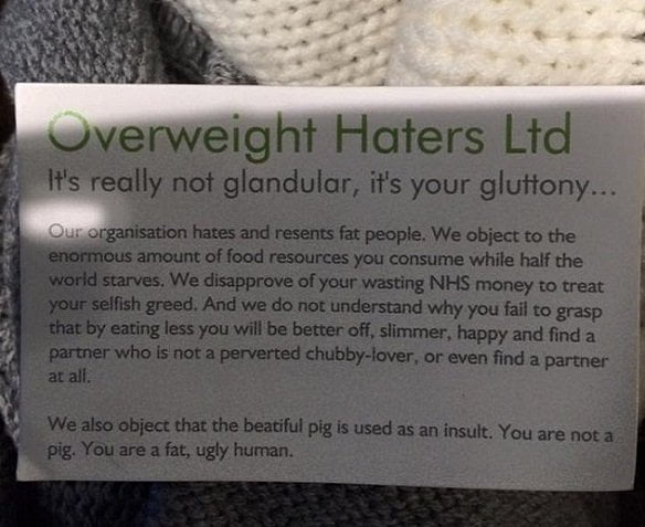 overweight message