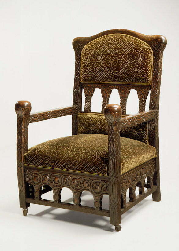 Louis Comfort Tiffany & Samuel Colman - Fotoliu - Stejar si catifea de matase