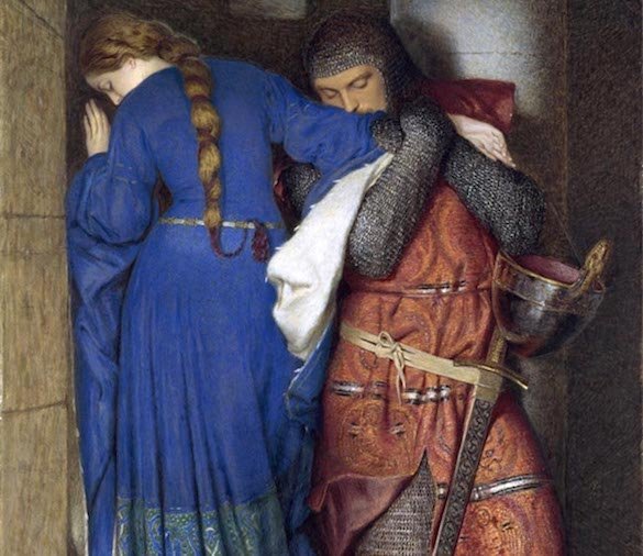 Frederick William Burton - Hellelil si Hildebrand, intalnirea de pe scara turnului