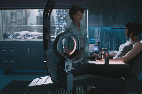 Scarlett Johansson plays The Major and Juliette Binoche plays Dr. Ouelet in Ghost in the Shell from Paramount Pictures and DreamWorks Pictures in theaters March 31, 2017.