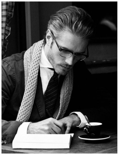 man writing