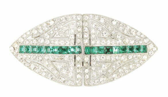 Brora convertibila ån clipsuri pentru rever, decorata cu pietre ornamentale