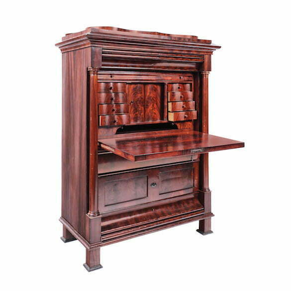 Monumental secretaire Biedermeier, din lemn de cirer, cca. 1890