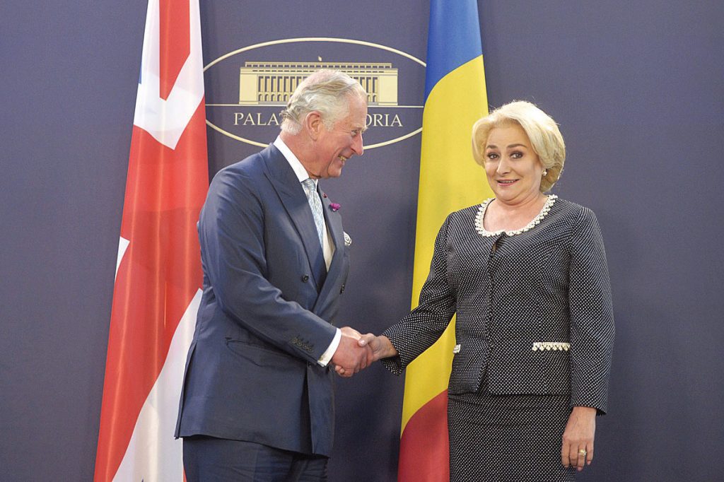 Alteta Sa Regala Charles, Print de Wales, aflat in vizita in Romania, s-a intalnit cu premierul Viorica Dancila, la Palatul Victoria, vineri 30 mai 2018. ANDREEA ALEXANDRU / MEDIAFAX FOTO