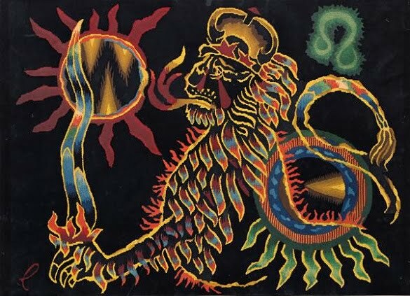 Jean Lurçat Seria zodiac Leu (litografie)