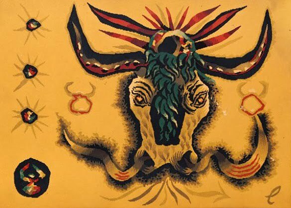 Jean Lurçat Seria zodiac Taur (litografie)