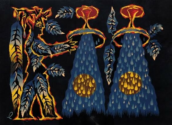 Jean Lurçat Seria zodiac Vărsător(litografie)